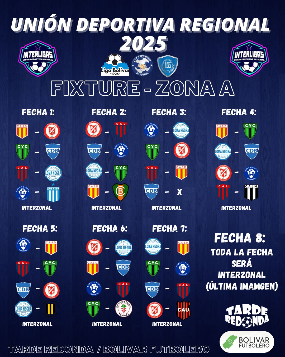 SE CONFIRMÓ LA FECHA DE INICIO Y EL FIXTURE DE LA UNIÓN DEPORTIVA REGIONAL 2025